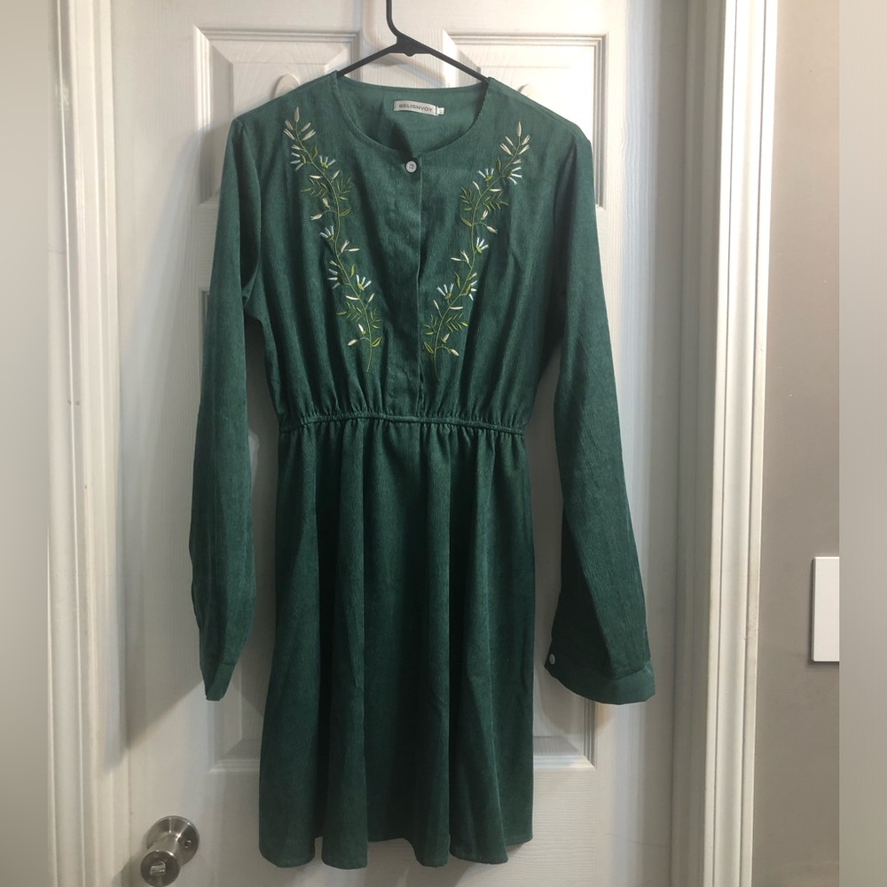 Green Corduroy Dress
